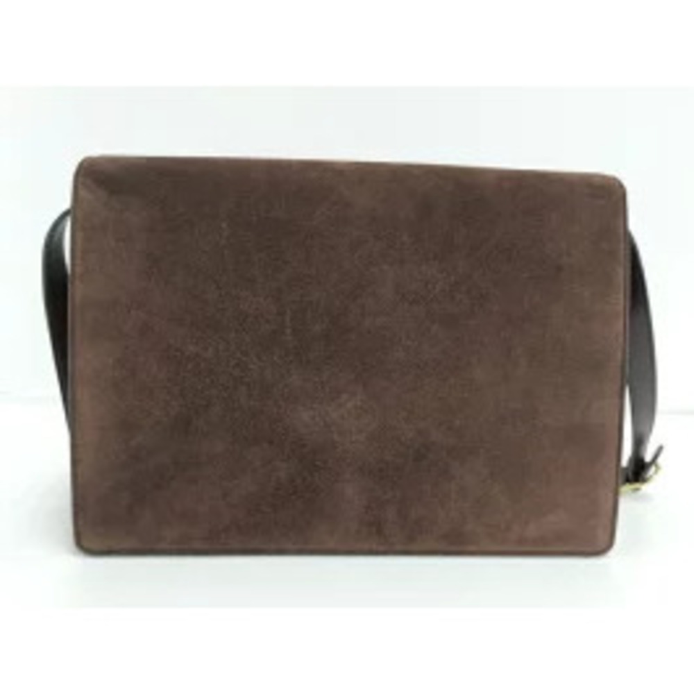 GUCCI Shoulder Bag GG Logo Suede Dark Brown - Picture 2 of 9